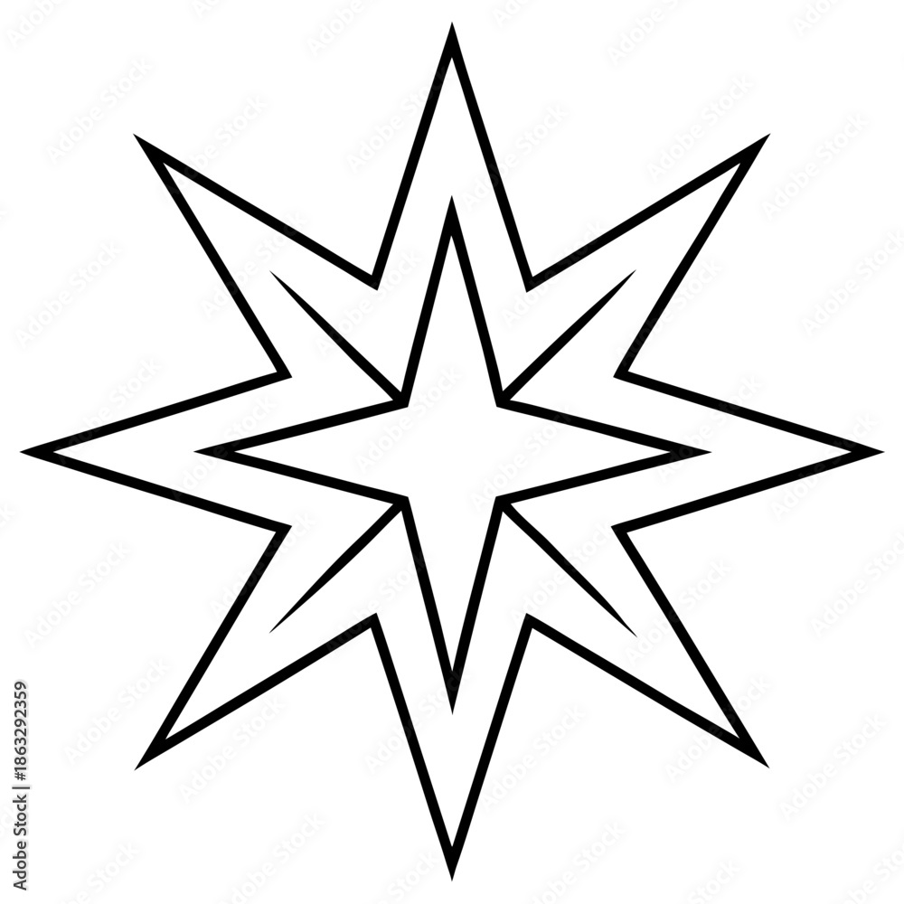 Fototapeta premium Geometric Starburst with Alternating Neon Colors Display