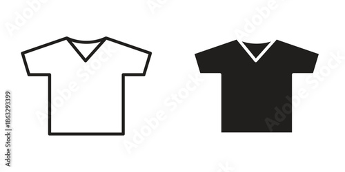 Shirt icons Black symbol on transparent background. EPS10