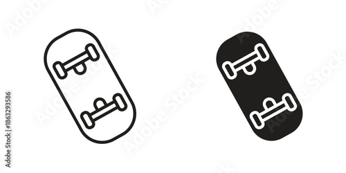 Skateboard icons Black symbol on transparent background. EPS10