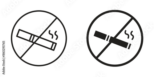 Smoking ban icons Black symbol on transparent background. EPS10