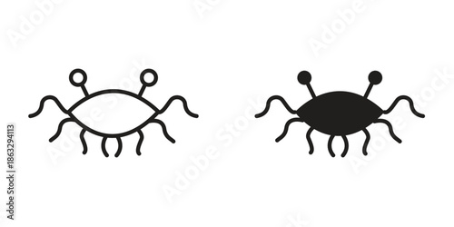 Spaghetti Monster Flying icons Black symbol on transparent background. EPS10