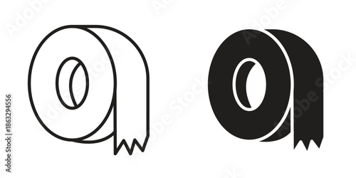 Tape icons Black symbol on transparent background. EPS10