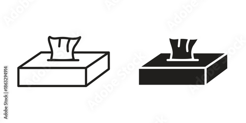 Tissue box icons Black symbol on transparent background. EPS10