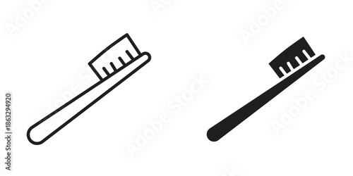 Toothbrush icons Black symbol on transparent background. EPS10