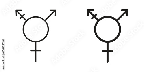 Transgender icons Black symbol on transparent background. EPS10