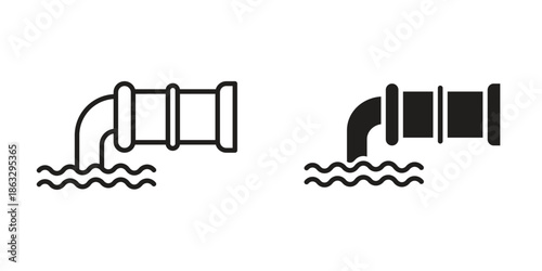 Wastewater icons Black symbol on transparent background. EPS10