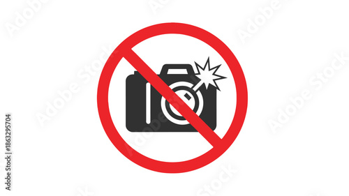 No photography allowed a red circle with a slash over a camera symbol