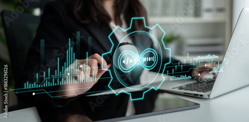 Tableau sur toile DevOps methodology for software development and IT operations
