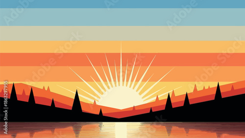 sunrise over the city