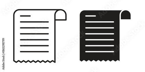 Bill icons vector silhouette set. thin line icon pack.