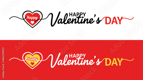 Festive vector illustration for Happy Valentine's Day, featuring elegant typography and a charming heart graphic, perfect for expressing romantic sentiments and love