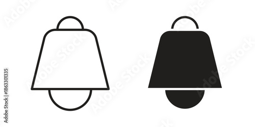 Cowbell icons vector silhouette set. thin line icon pack.