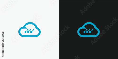 Cloud computing technology vector logo design