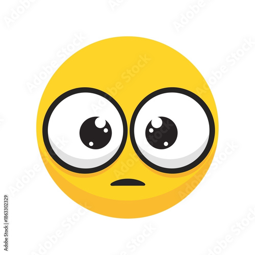 Surprised emoji face with wide eyes and open mouth