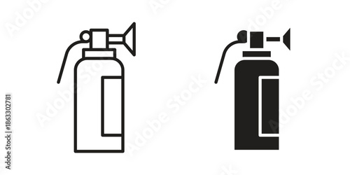 Fire extinguisher icons vector silhouette set. thin line icon pack.