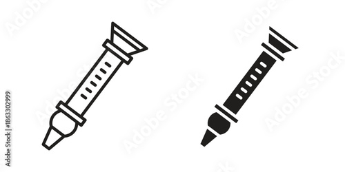 Flute icons vector silhouette set. thin line icon pack.