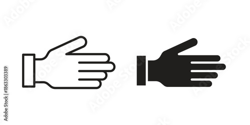 Hand icons vector silhouette set. thin line icon pack.