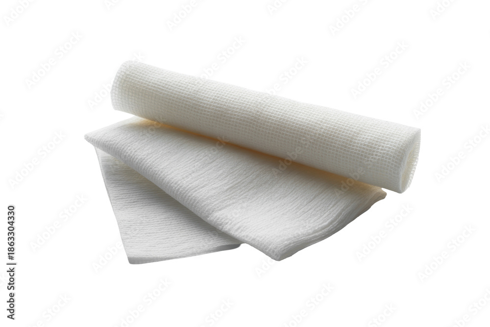 Fototapeta premium Rolled white gauze bandage