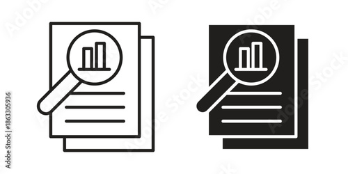 Overview icons vector silhouette set. thin line icon pack.