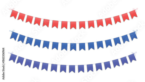 Colorful Pennant Bunting Flags for Festive Celebrations and Party Decor Illustration Vector