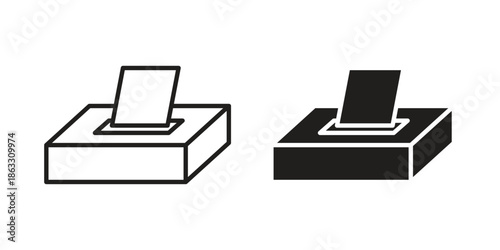 Tissue box icons vector silhouette set. thin line icon pack.