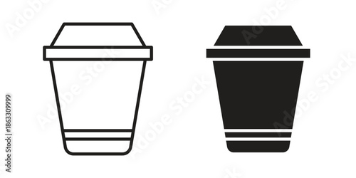 Togo Cup icons vector silhouette set. thin line icon pack.