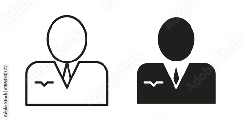 User pilot icons vector silhouette set. thin line icon pack.
