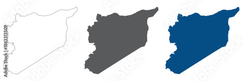 Syria map set. Map of Syria plain set.