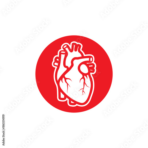 Simple human heart vector icon illustration.