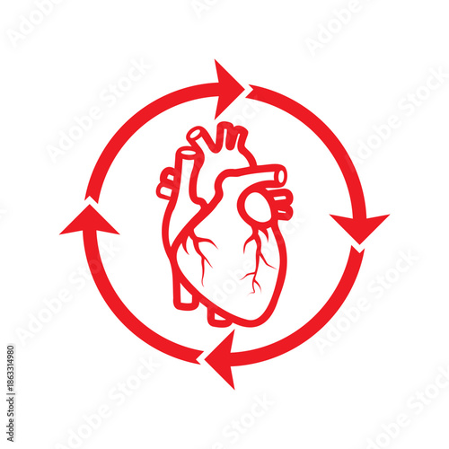 Simple human heart vector icon illustration.