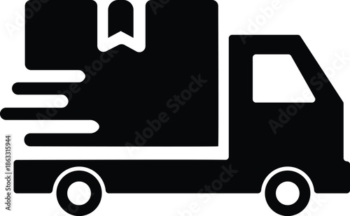 Online business delivery logistics symbol for rapid transport and shipping.