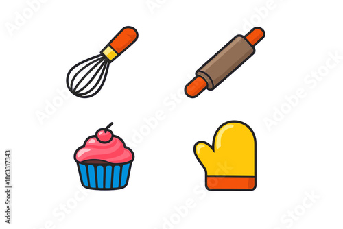 Baking Tools and Cupcake Icons