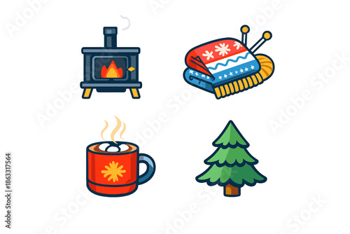 Cozy Winter Icons Set