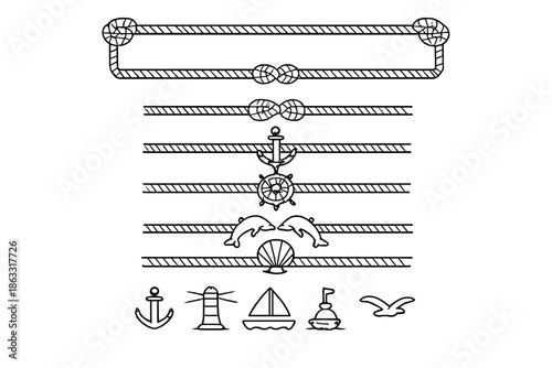 Nautical Decorative Elements and Borders