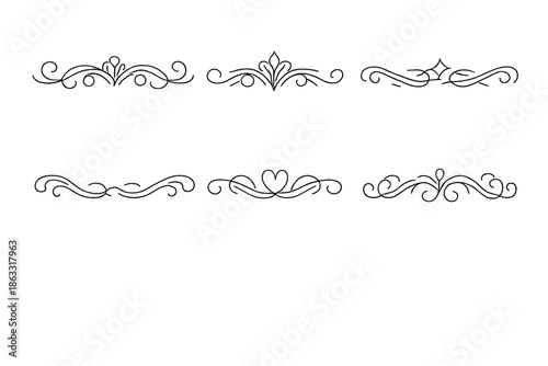 Decorative Swirl Borders on Gradient Background