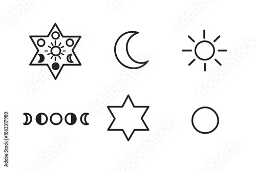 Celestial symbols and icons