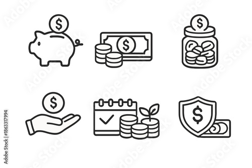 Set of financial and investment icons