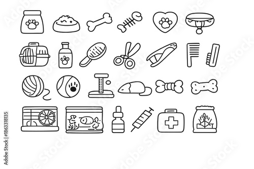 Pet Care Icons Set