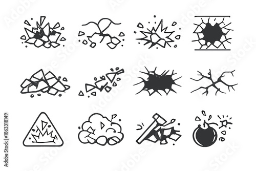 Destruction Icons Set