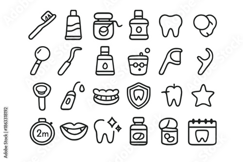 Dental Hygiene Icons Set