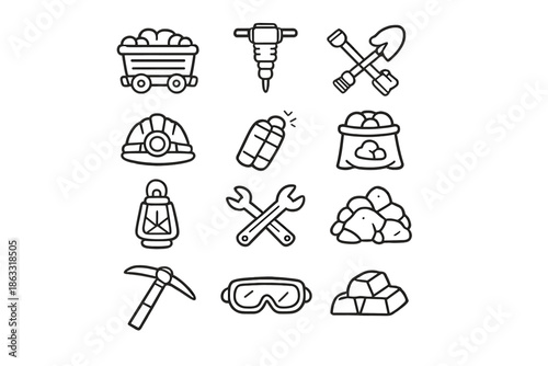 Mining Icons Set