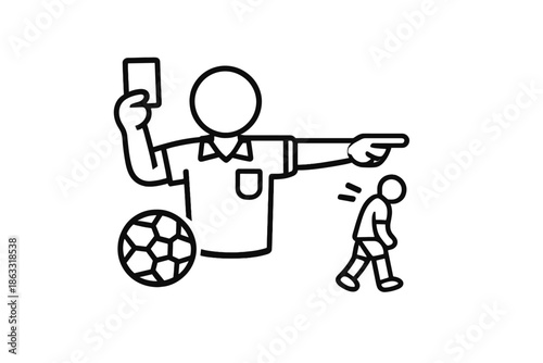 Soccer Referee Showing Red Card to Player