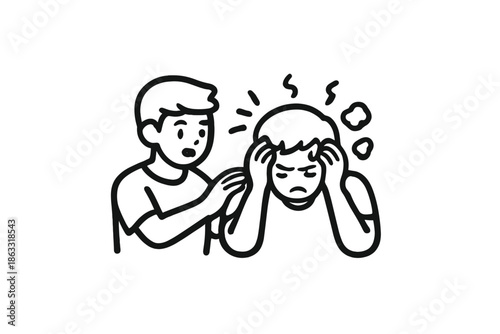 Person comforting distressed friend