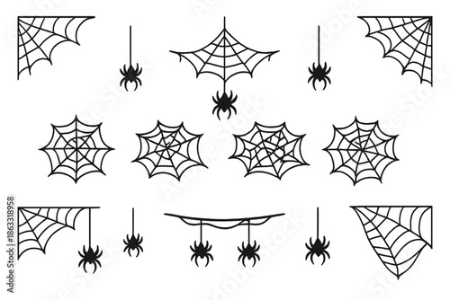 Halloween Spiderweb and Spider Icons