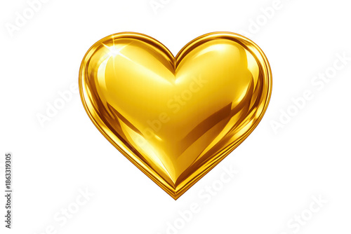 Golden heart symbol representing love, romance, luxury, and special occasions like valentine's day on transparent background