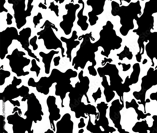 Black and white cow print pattern.