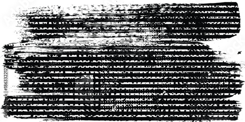 Glitch distorted grunge layer . Noise destroyed texture . Trendy defect error shapes . Overlay grunge texture . Distressed effect .Vector shapes with a halftone dots screen print texture.
