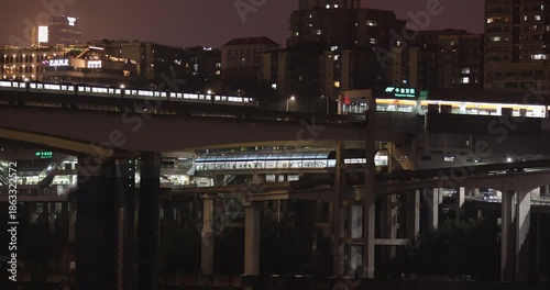  The rail transit Liziba station in Chongqing city, China