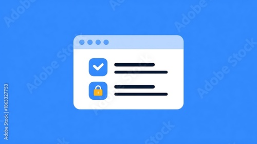 Secure Login Confirmation Interface with Checkmark and Lock Icon