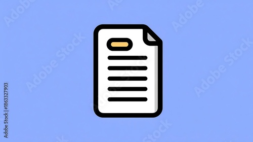Document File Icon Minimal Flat Paper Illustration for UI Design